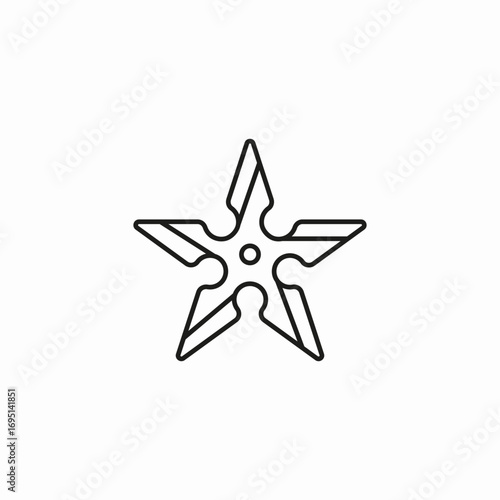 shuriken throwing star icon sign vector