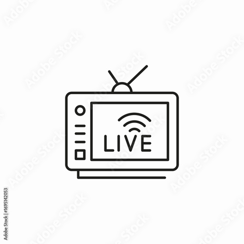 television live broadcast icon sign vector