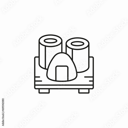 sushi rice onigiri icon sign vector