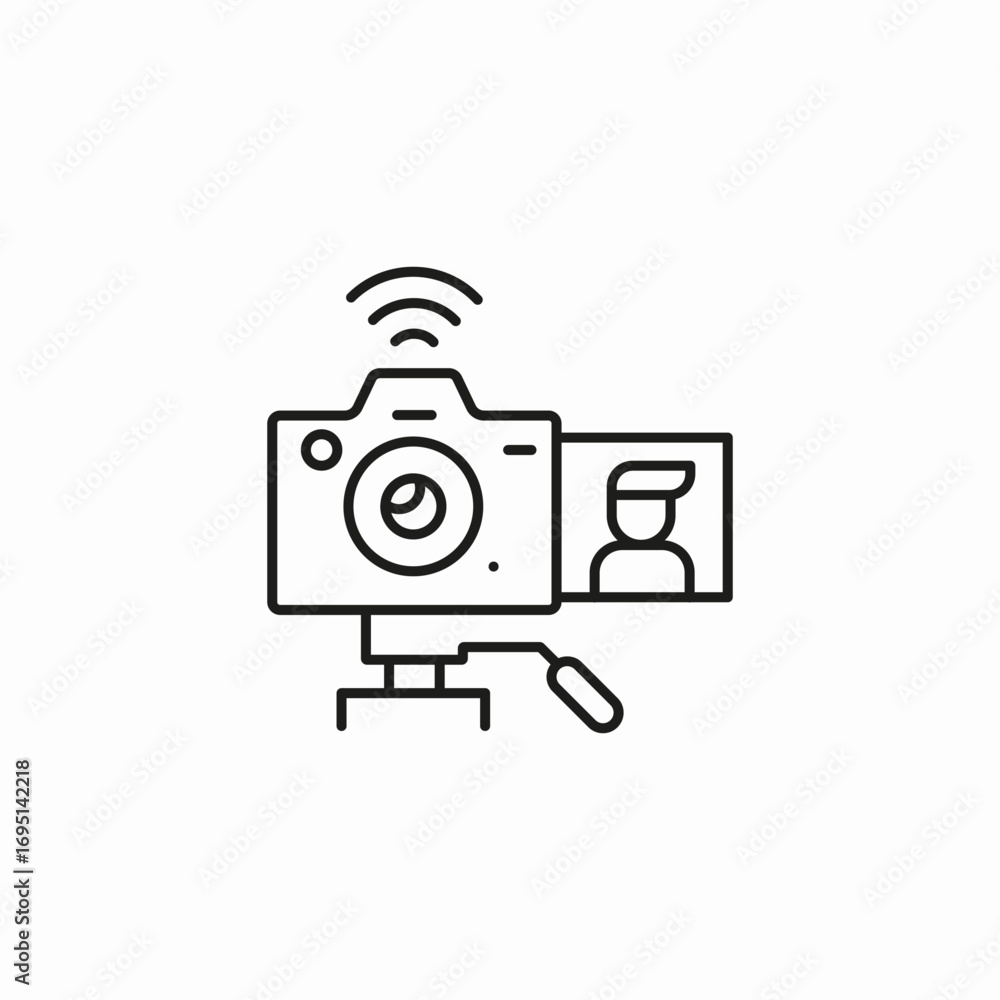 Fototapeta premium video selfie camera icon sign vector