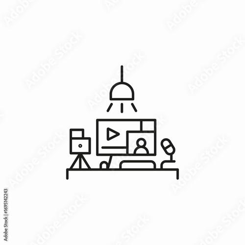 video production setup icon sign vector