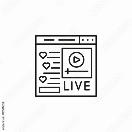 website live stream icon sign vector