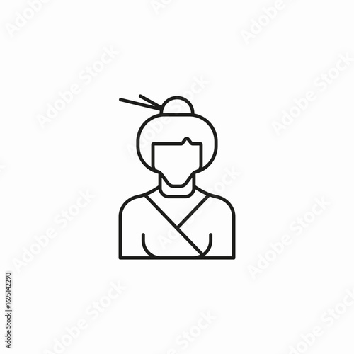 woman with bun icon sign vector