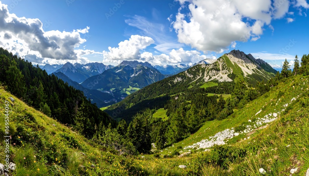 Fototapeta premium Panoramic Alpine Valley