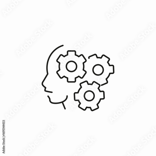 head with gears icon sign vector