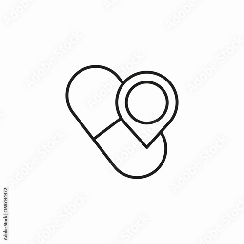 heart map pin icon sign vector