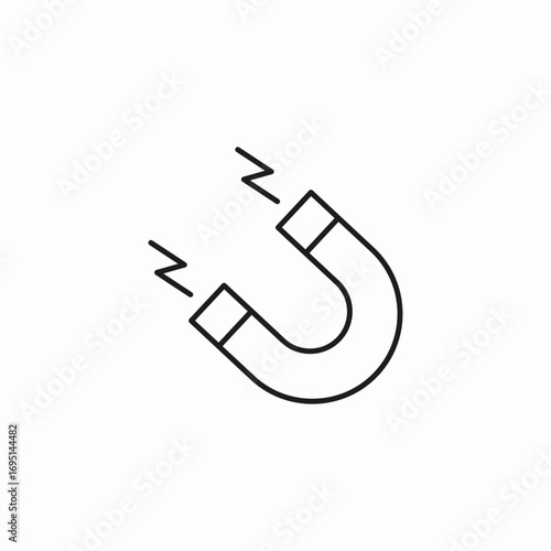 horseshoe magnet waves icon sign vector