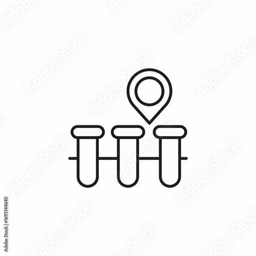 location pin testtubes icon sign vector