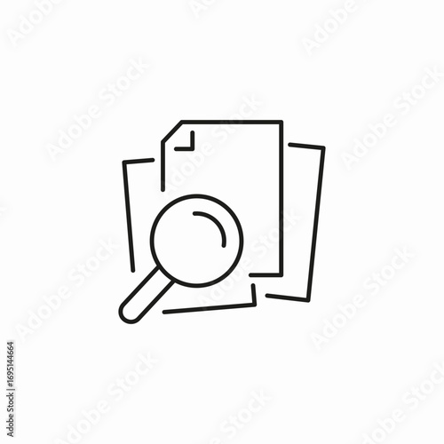 magnifying glass documents icon sign vector