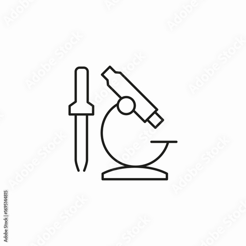 microscope and pipette icon sign vector