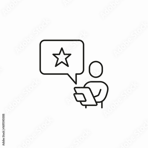 person with star review icon sign vector