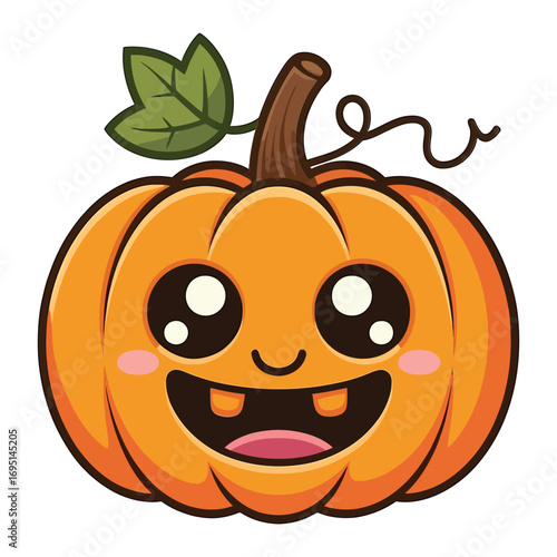 Wallpaper Mural A cute cartoon pumpkin with a happy face, perfect for halloween decorations, invitations, or childrens books and crafts Torontodigital.ca