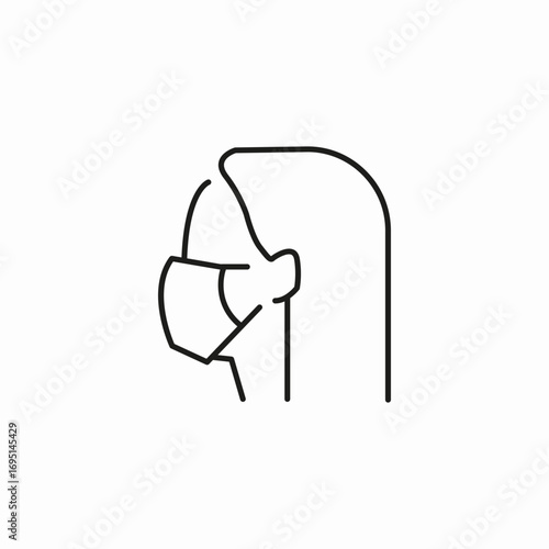 woman with mask icon sign vector