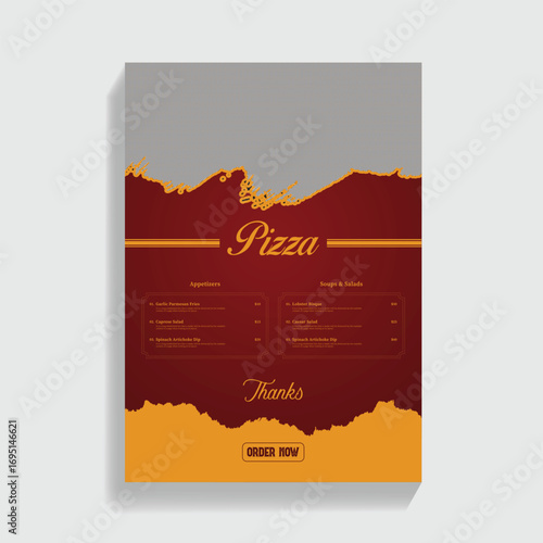 Elegant Restaurant Pizza Menu Design Order Now,