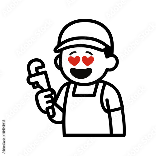 character emotion plumber love vector on white background
Vector icon character with emotion