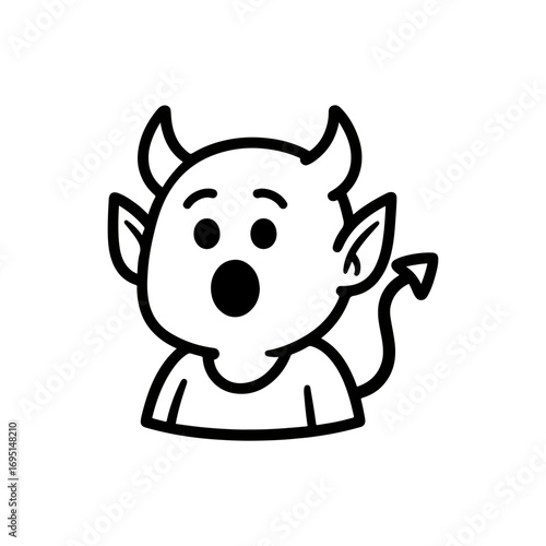 character emotion demon surprise vector on white background
Vector icon character with emotion