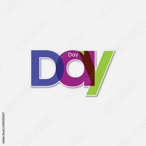 A vibrant and stylish Day wordmark with overlapping letters. A playful composition perfect for showcasing concepts of time, events, or daily routines.