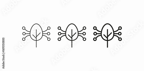 digital leaves circuit icon sign vector