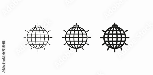disco ball shining icon sign vector