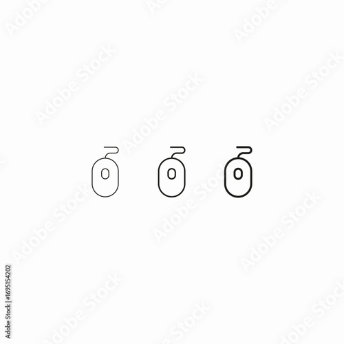 computer mouse with cord icon sign vector