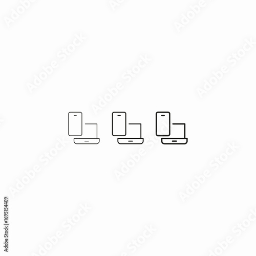 phone and laptop icon sign vector