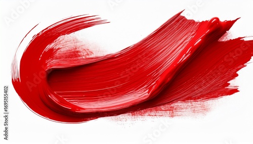 red paint brush stroke isolated on white background brush stroke cut out