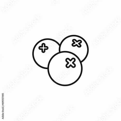 blueberries small fruits icon sign vector