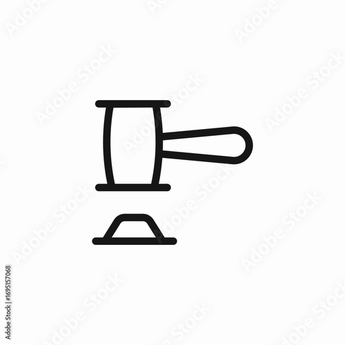 gavel on block icon sign vector