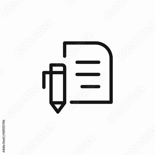 writing document pen icon sign vector
