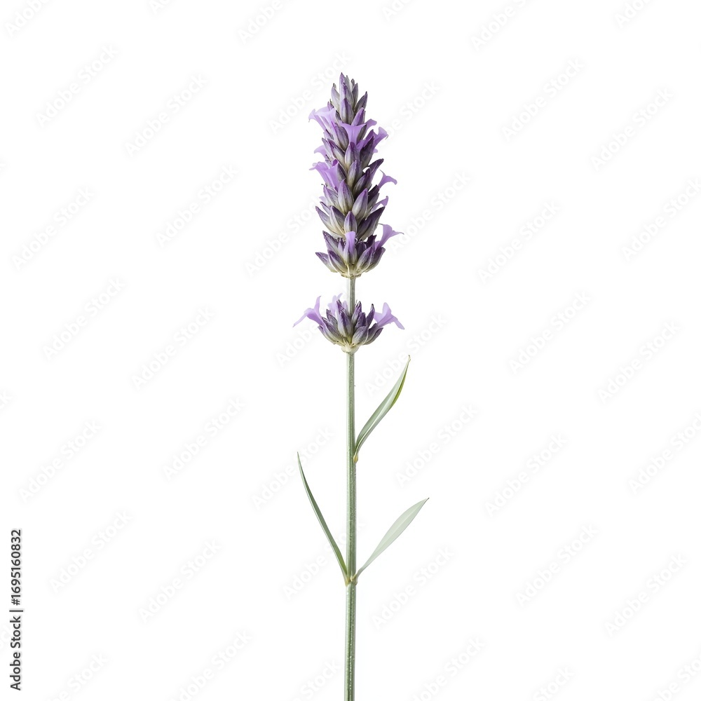 Isolated Lavender Flower Stem Isolated Lavender Flower Stem