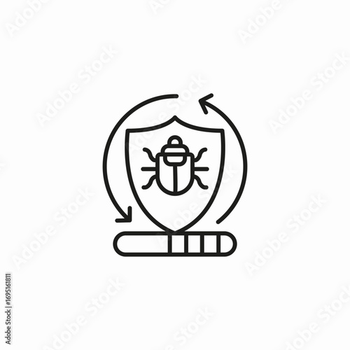 bug protection update icon sign vector