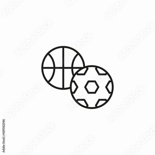 soccer and basketball icon sign vector