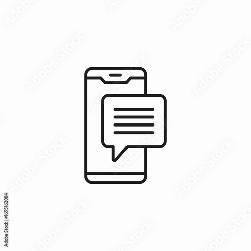 text message on phone icon sign vector