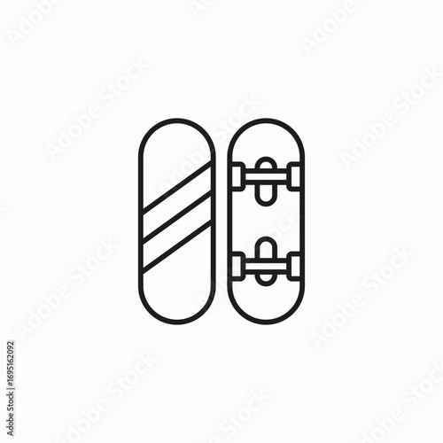 two skateboards side-by-side icon sign vector