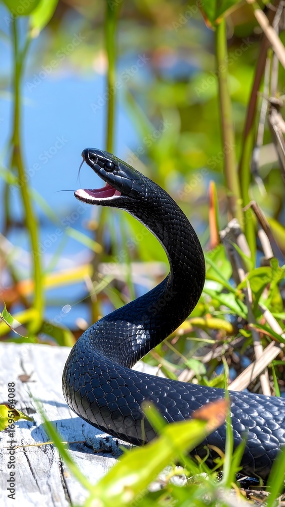 Fototapeta premium Black snake in nature