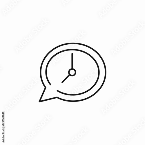 clock time chat icon sign vector