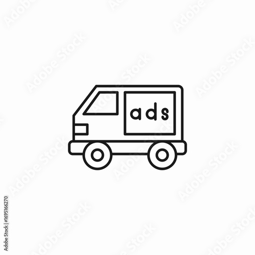 van mobile advertisement icon sign vector