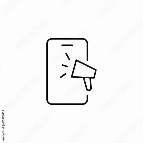 megaphone on phone icon sign vector