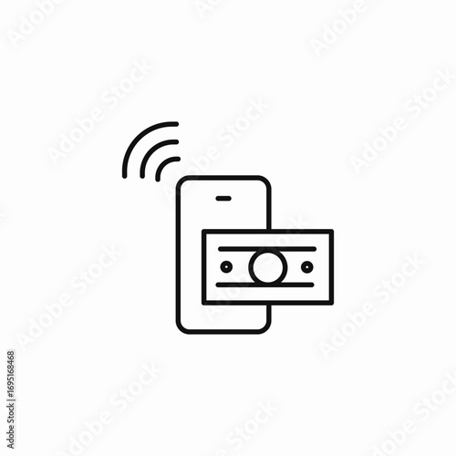 mobile phone bill icon sign vector