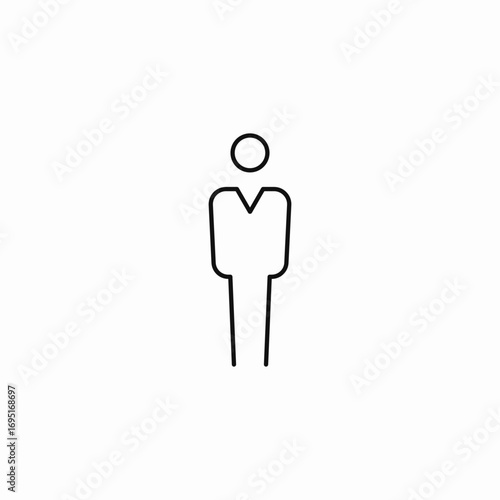 single person standing icon sign vector