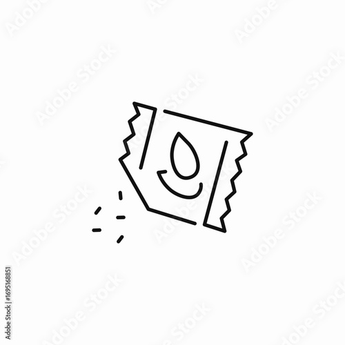 water purification sachet icon sign vector