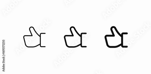 thumbs up outline icon sign vector