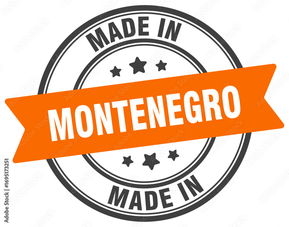 Fototapeta premium Made in Montenegro round sign. Made in Montenegro stamp.