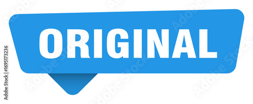 original sticker. original blue sign isolated on transpatent background