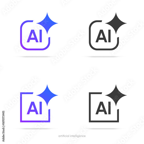 Generate AI button symbol. Artificial intelligence sign button. Machine learning generator and generate text and image press button prompt. Magic stars symbol. Chat brain assistant