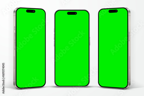 Realistic smartphone mockup. Mobile phone vector with isolated on white background. Device front view. 3D mobile phone with shadow. Realistic, high quality smart phone mockup for ui ux presentation.