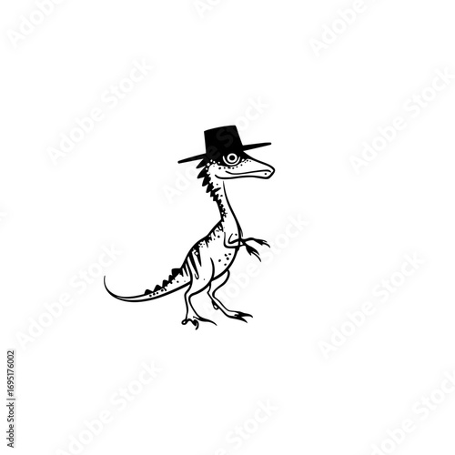 Pachycephalosaurus. Pachycephalosaurus simple black and white line art vector logo
