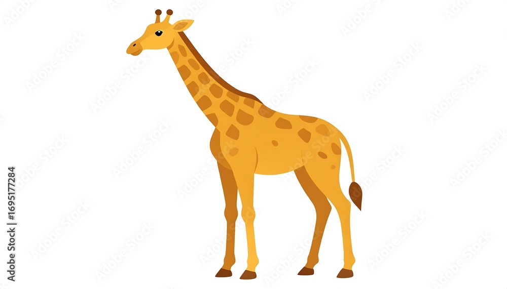 Obraz premium Cartoon giraffe profile view