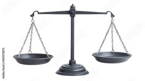 Dark gray balance scales,  classic design