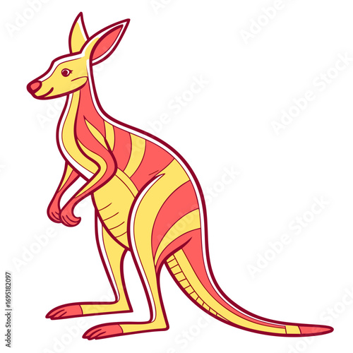 Cartoon kangaroo, standing on two legs